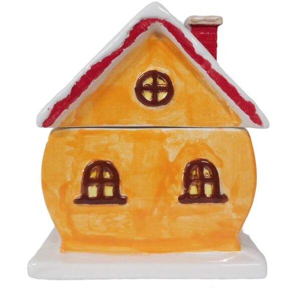 Gingerbread House Hand Painted Treat Jar Food Storage Holiday Decor - Picture 3 of 11